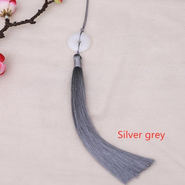 

5pc white jade peace buckle tassel diy keychain caps straps jewelry making charms curtain pendant craft accessories craft tassel h jllsli