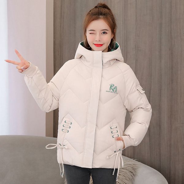 

2021 new trend in fashion casual short coat down new winter for women parka cotton jacket h00202, Black