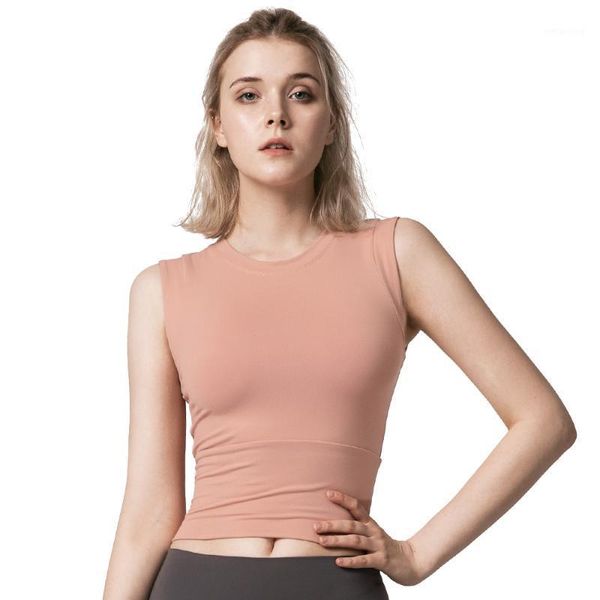 

yoga outfits women tank vest padded for fitness nylon solid skinny workout sleevless shirt running gym sports underwear crop 1, White;red