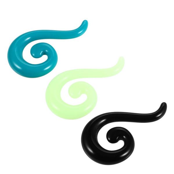 

2pcs/lot trendy acrylic spiral taper flesh tunnel ear stretcher expander stretching plug snail screw piercing body jewelry q sqcajv, Silver