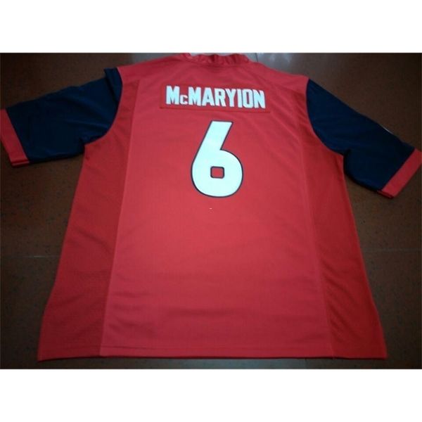 

121 fresno state bulldogs marcus mcmaryion #6 real full embroidery college jersey size s-4xl or custom any name or number jersey, Black