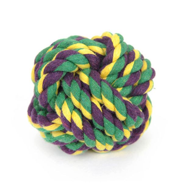 

knot chew rope products toys interactive durable ball shaped pet dog cotton braided toy