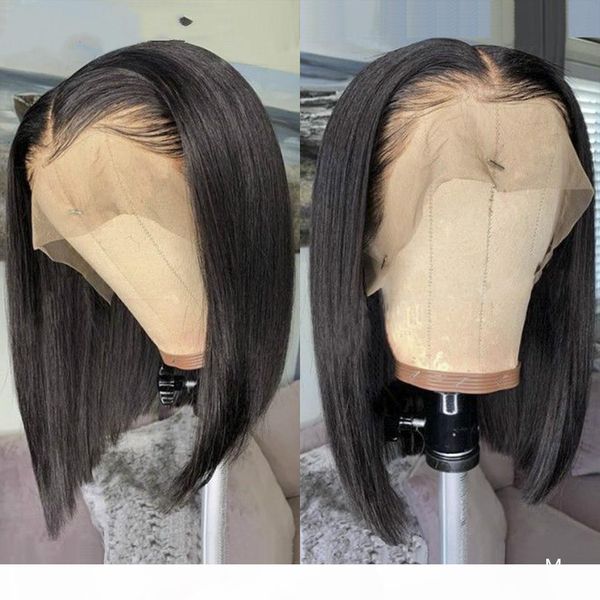

brazilian wig straight short bob lace front wigs 13x4 lace front human hair wigs pre-plucked with baby hair jazz star non-remy, Black;brown