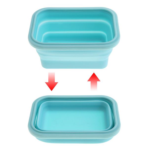 

350 мл 5 дюймов 2 цвета портативный прямоугольник силиконовые масштабируемые складные ланч-коробки bento box для 40 цельсия 230 цельсия jlld