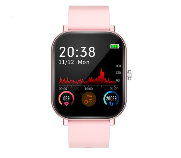 

v6 bluetooth call large screen touch intelligent bracelet blood prsure heart rate exercise meter p80 women's pink men's bl