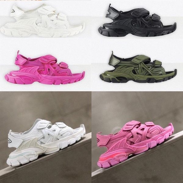 

new track sandals platform fashion men women mens sneakers slippers pink white black blue slides beach casual shoes thick bottomed sty c8er#