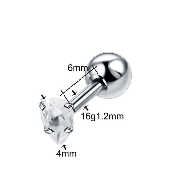 

1pc steel crystal zircon ear helix tragus eyebrow rings piercing ombligo labret ring piercings lobe flat earring tragus jewelry q sqczyo, Silver