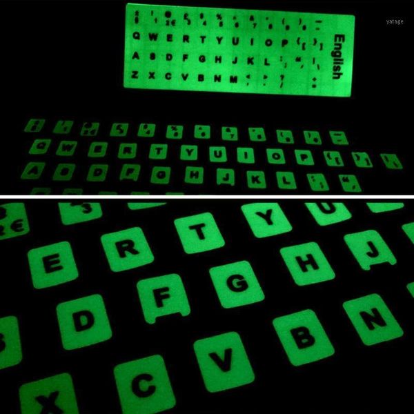 

keyboard covers luminous waterproof stickers fluorescent protective film layout with button letters for english key1