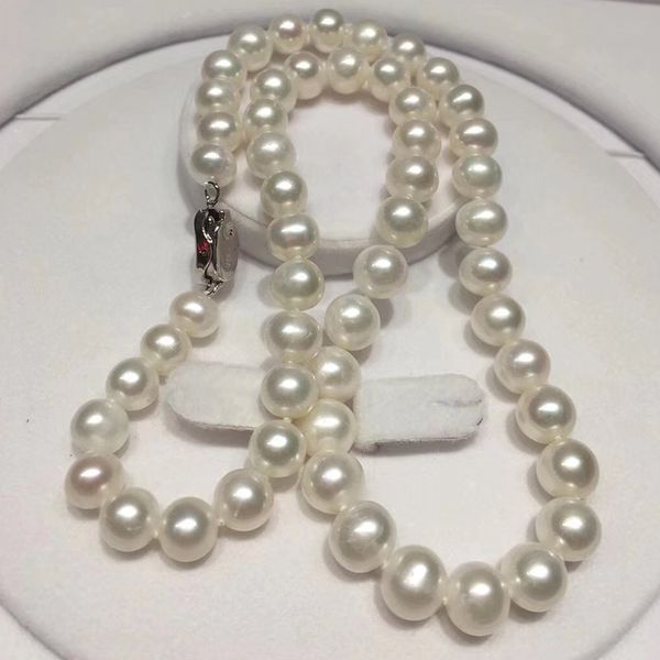 

freshwater pearl 3-piece set nearly perfect circle micro flaw necklace bracelet ear studs combination mothers day gift fashion design, White