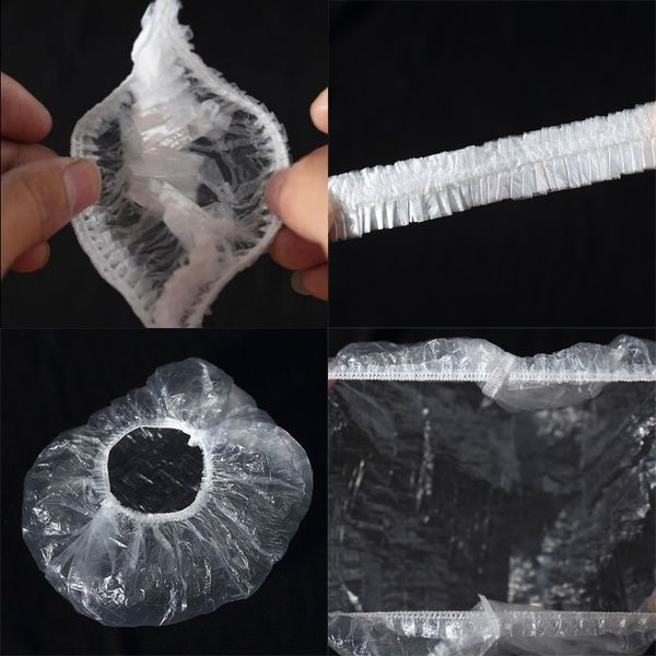 

portable caps 100pcs disposable clear spa hair salon shower caps home l use shower bathing elastic caps 160 g2