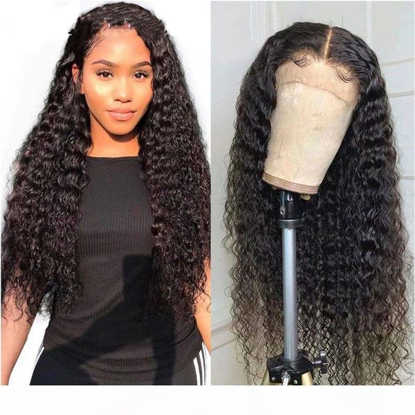 

100 brazilian human hair 360 lace frontal wigs with baby hair deep wave glueless pre plucked lace front wig for black women3008998, Black;brown