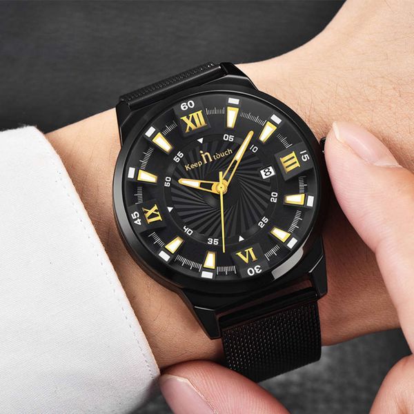 

ultra men's student 2019 watch new watch thin quartz men's mesh belt waterproof korean version simple trend non mechanical uygf, Slivery;brown