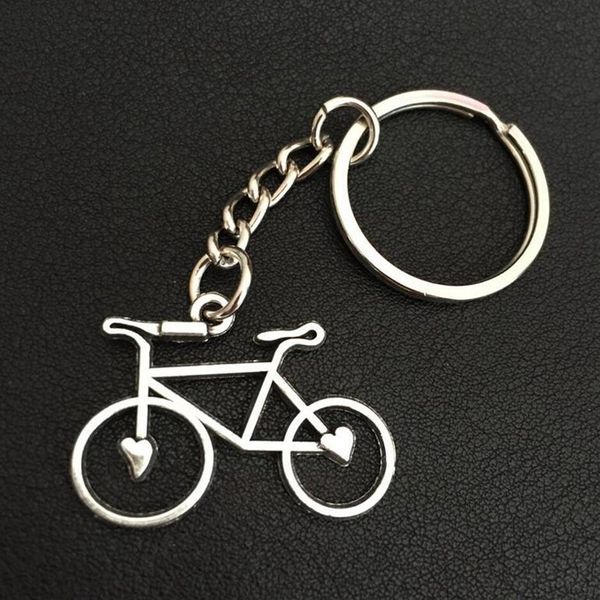 

trendy silver plated bicycle keychain love heart punk bike pendant key chain ring cycling keyring women unique jewelry 8, Slivery;golden
