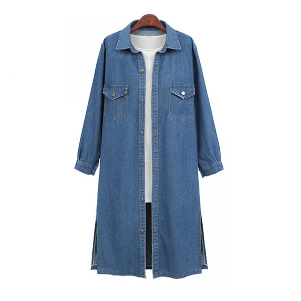 

women's windbreaker new denim mid-length thench coat female 2020 spring autumn clothing straight long sleeve tube waist l149, Tan;black