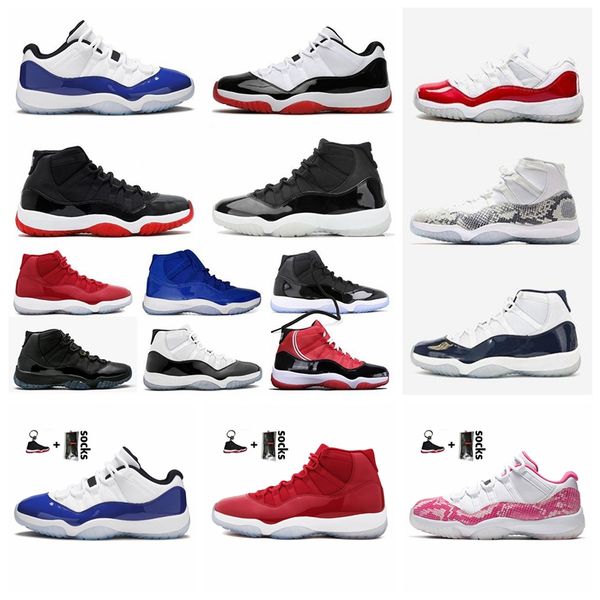 

25th anniversary 11 11s concord bred high space jam mens womens basketball shoes cap gown gamma blue jumpman 23 sneakers tr