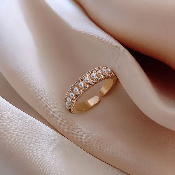 

women pearl party trendy geometric all compatible rings simple elegant simple jewelry new fashion 2020 ring for women, Silver
