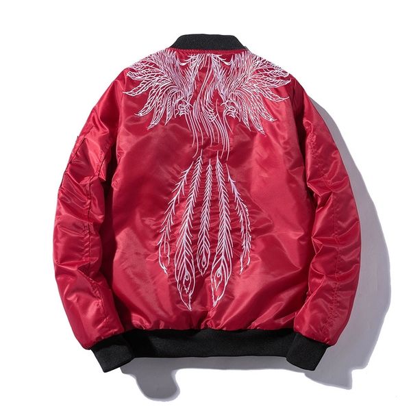 

2021 new men jackets embroidered wing feather winter hip hop japanese baseball jacket streetwear youth prfl nzpr, Black;brown