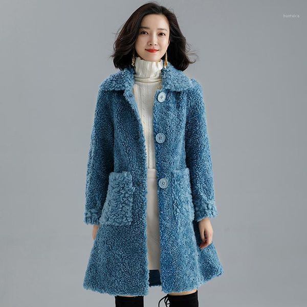 

real fur coat women clothes 2019 sheep shearing wool coat parka real fur winter women manteau femme lmn99017 yy23421, Black