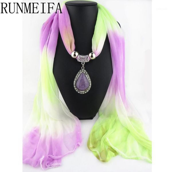 

scarves runmiefa arrival charms scarf water drop pendant jewelry 2021 necklace colored1, Blue;gray