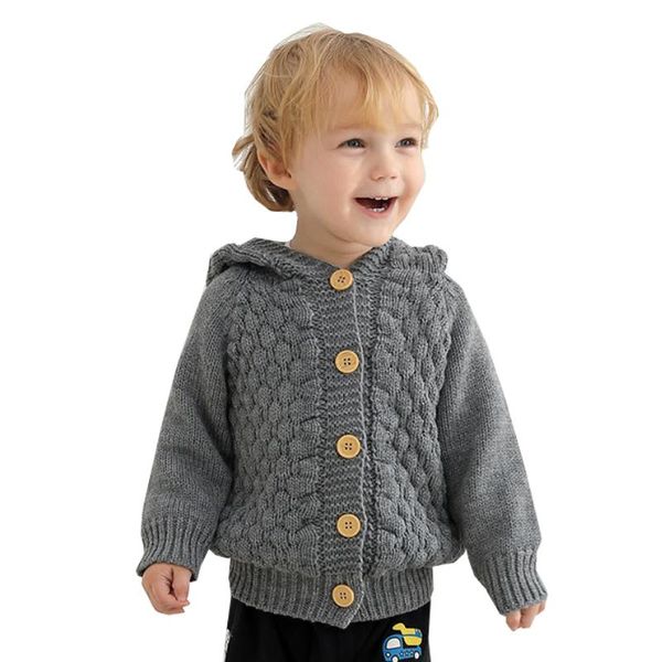 

0-2 year baby clothes knit sweater jacket boys and girls crocheted hooded knitted jacket infants toddlers babei quality clothing, Blue