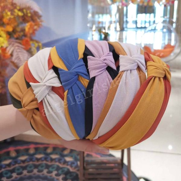 

women wide knot hair bands solid color cloth patchwork headband headdress girls bezel hairband hair hoop female hair accessories gifts, Slivery;white