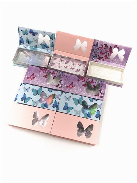 

false eyelashes wholesale eyelash packaging box makeup empty lash butterfly rectangle case 25mm mink lashes package