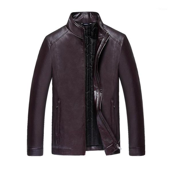 

2019 new arrival winter fashion duck down leather jacket casual winter thick warm pu leather men's down coat m-4xl clothing,9681, Black