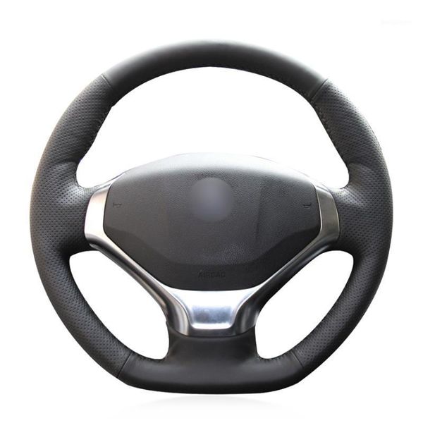 

black artificial leather car steering wheel cover for 3008 2013 2014 20201