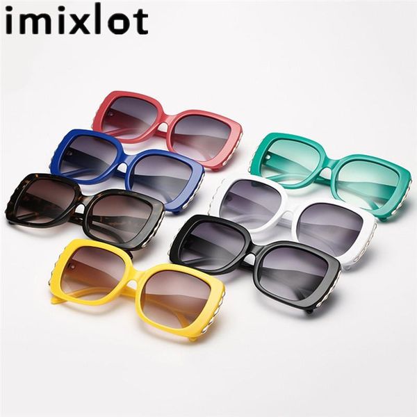 

imixlot retro personality sunglasses women loves oversized square frame eyewear 2020 new trendy summer glasses, White;black