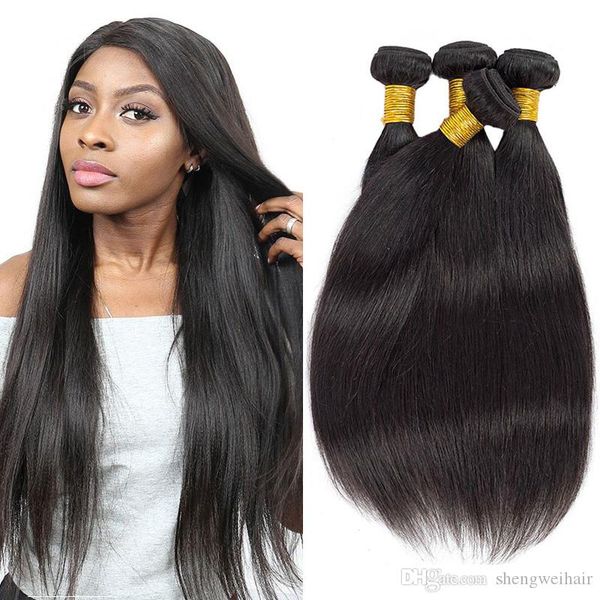 

brazilian straight virgin human hair bundles 3pcs/lot 100% unprocessed virgin brazilian hair bulk human hair bundles for wholesale, Black