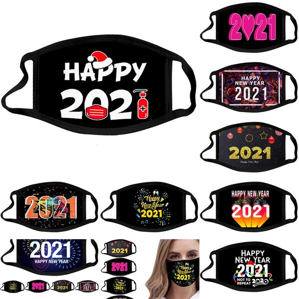 

happy face designer 2021 new year black mouth masks men women cotton cloth mask washing dustproof pm2.5 facemask 10 n2fnd