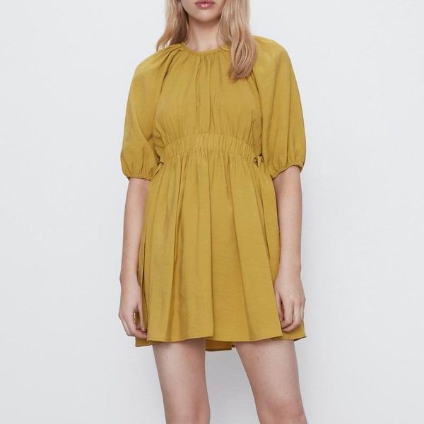 

women summer dress 2020 new fashion o-neck high waist loose style feminino vestidos modern lady casual dresses1, Black;gray