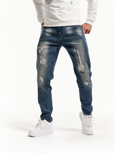 

men ripped carrot jeans t2ro#, Blue