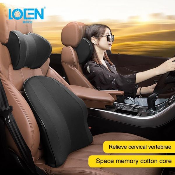

2020 car u type seat memory pillow headrest lumbar support for comfortable universal car red/beige/coffee/black driving travel1