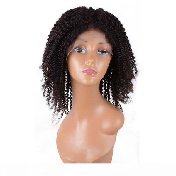 

100% unprocessed virgin human hair full lace pixie wigs natural color short curly front lace wig pre plucked hairline, Black;brown