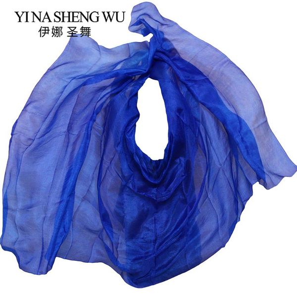 

1pc silk belly dance veil dance veil shawl scarf royal blue pure color belly practice performance silk 250/270*114 cm, Black;red