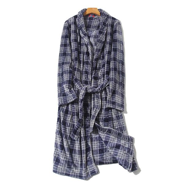 

men's sleepwear nightgown for men winter flannel warm robe, Black;brown