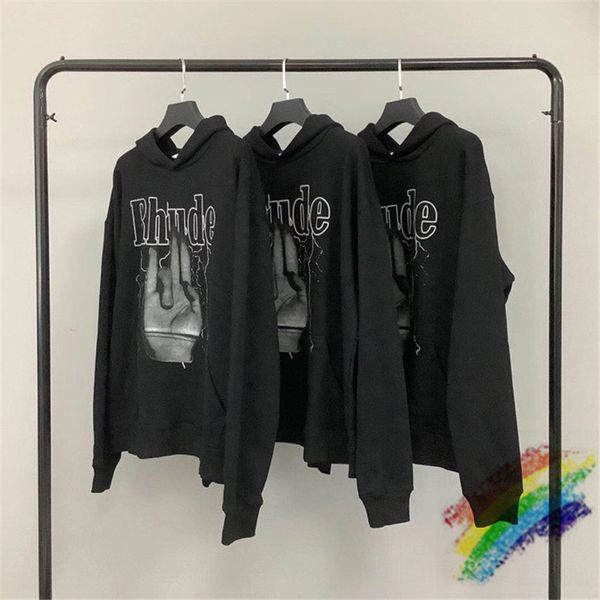 

2021fwss толстовка мужчины женщины 1 лучшие качества пуловер печати фуфайки в наличии, Black