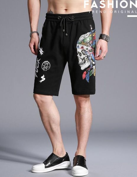 

skull imprinted personality shorts the brand of new summer men short 792 5qcn, White;black