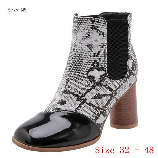 

spring autumn high heels women ankle boots high heel shoes woman short boots small plus size 32 - 48, Black