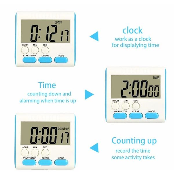 

magnetic wall large digital lcd kitchen egg cooking time timer school count down up 24 hours shower study sports kit alarm f wmtivs