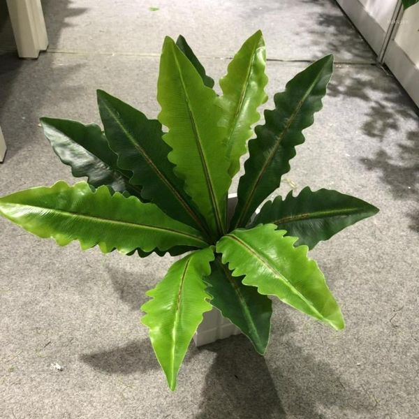 

43cm13 leaf artificial tropical plants bunch green magnolia leaf potted plant wall material for wedding garden living room decor1