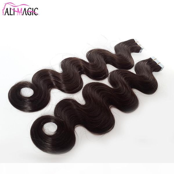 

tape in hair extension brazilian body wave invisible skin weft hair extension black darkest brown blonde 14 to 24inch 100g 40piece factory