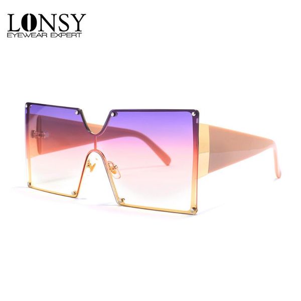 

shades sun frame female lonsy uv400 glasses big brand designer vintage sunglasses women oversized gradient df20052 gncqq, White;black