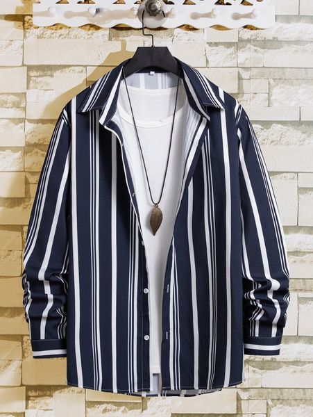 

men striped print shirt without tee l8qp#, White;black