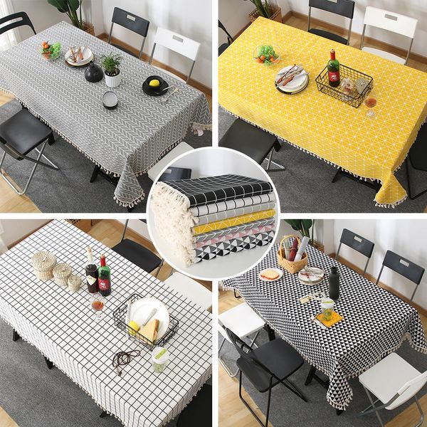 

мода современное белье хлопковая столовая ткань ужин прямоугольный скатерть домашний кухонный рождественский декор настольный обложка кружев