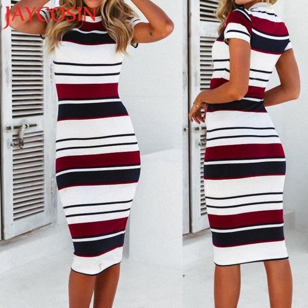 

casual dresses 2021 dress women's slim bodycon stripe cocktail party pencil drop july 301, Black;gray