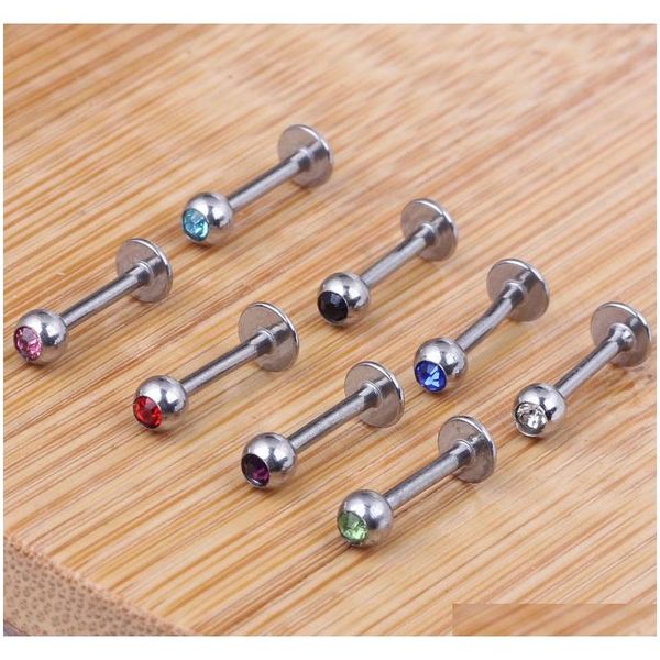 

lip labret bar wholesale 100pcs/lot mix 10 colors 6/8/10/12mm body piercing jewelry stainless steel nose eyebrow ring sqcdqp homes2007, Black