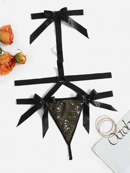 

plus cut-out contrast sequins costume bodysuit c9tf#, Black;white