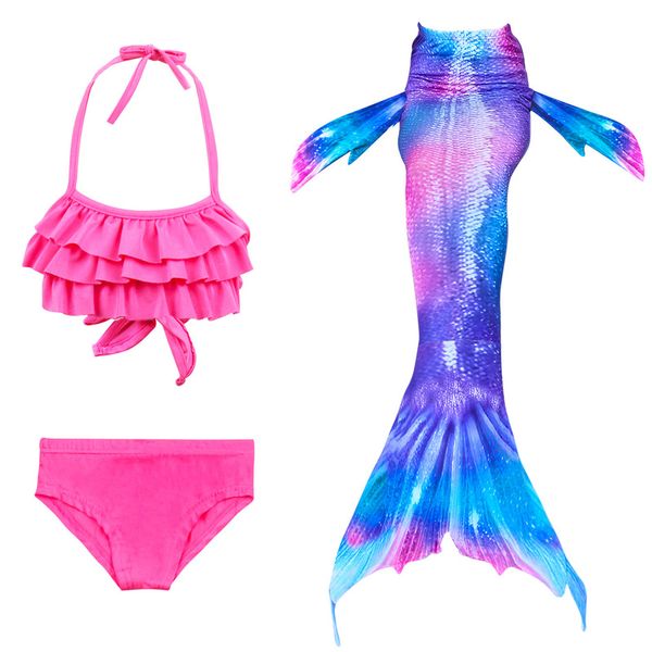 

r kids mermaid swimsuit girls bikini bathing suit children halter swimwear 3pcs set mermaid coaplay costume style eight